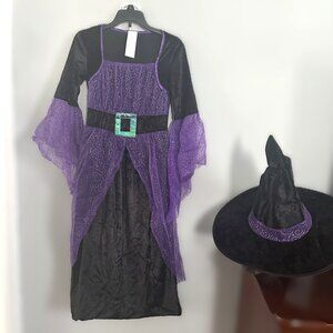 Pretty Potion Witch Glitter Halloween Costume with BONUS shoe covers!  Kids M